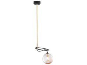 Miniaturka 3 - Lampa wisząca Planet złoto-czarna z kloszem kulistym i oprawką G9 – ujęcie boczne