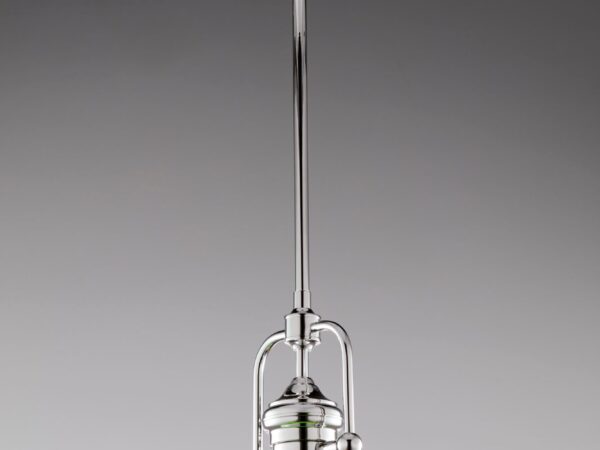 Lampa wisząca Platino, niklowany stelaż i zielony szklany klosz