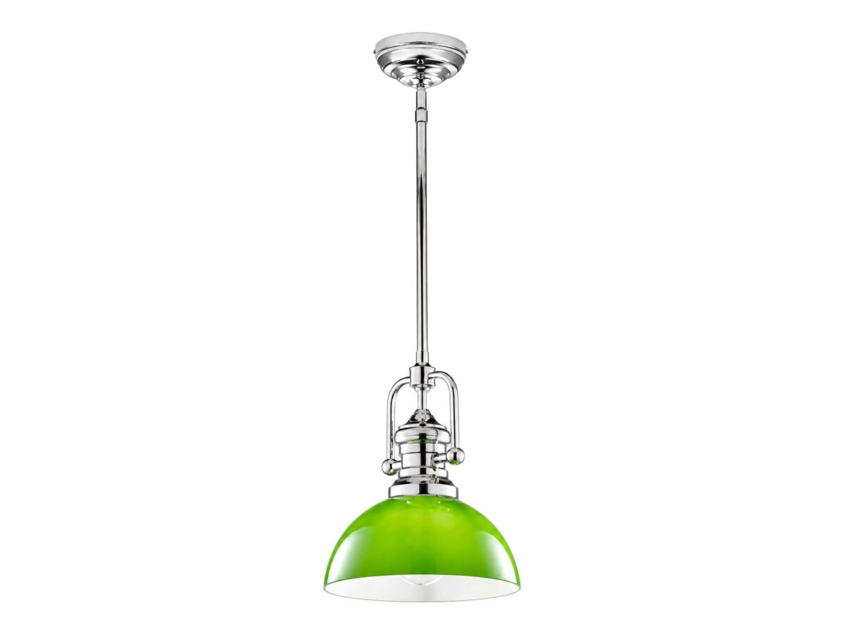 Lampa wisząca Platino z zielonym szklanym kloszem