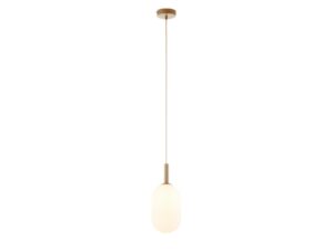 Miniaturka 5 - Lampa wisząca Pluum 1 M z beżowym zawieszeniem i mlecznym kloszem