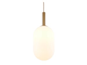 Miniaturka 6 - Lampa wisząca Pluum 1 M ciepły beż, detal szklanego klosza