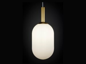 Miniaturka 4 - Lampa wisząca Pluum 1 M ze złotym wykończeniem, detal klosza
