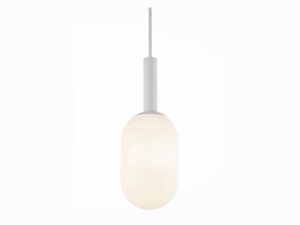 Miniaturka 9 - Biała lampa Pluum 1 S – drugie ujęcie pojedynczego szklanego klosza