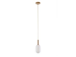 Miniaturka 1 - Lampa wisząca Pluum 1 S 10 cm w ciepłym beżu z mlecznym kloszem na białym tle