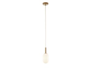 Miniaturka 3 - Lampa wisząca Pluum 1 S w ciepłym beżu z rozświetlonym szklanym kloszem