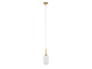 Miniaturka 11 - Lampa wisząca Pluum 1 S 10 cm ze złotym szczotkowanym korpusem i białym kloszem