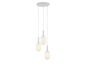 Miniaturka 2 - Lampa wisząca Pluum 3 koło biała z trzema rozświetlonymi kloszami