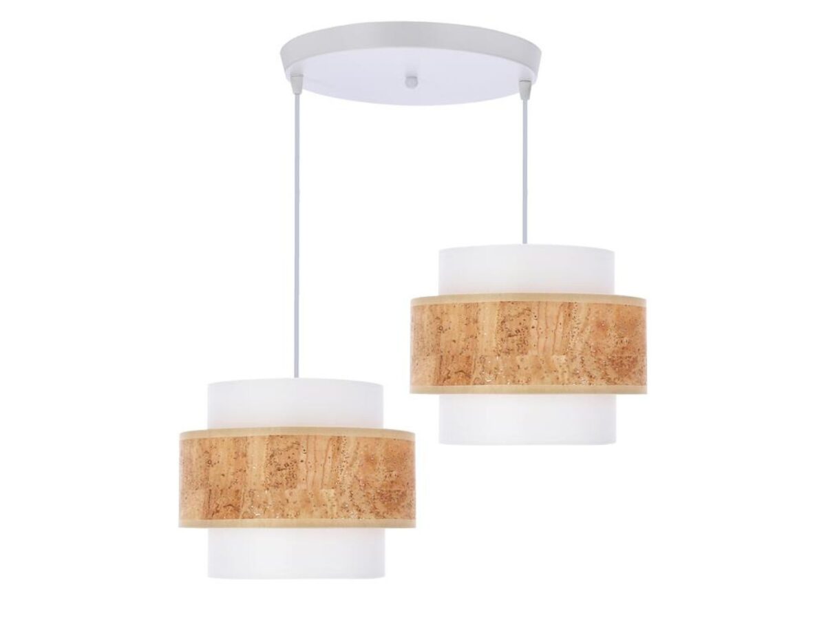 Lampa wisząca Saveria 2-punktowa z abażurami 40 cm