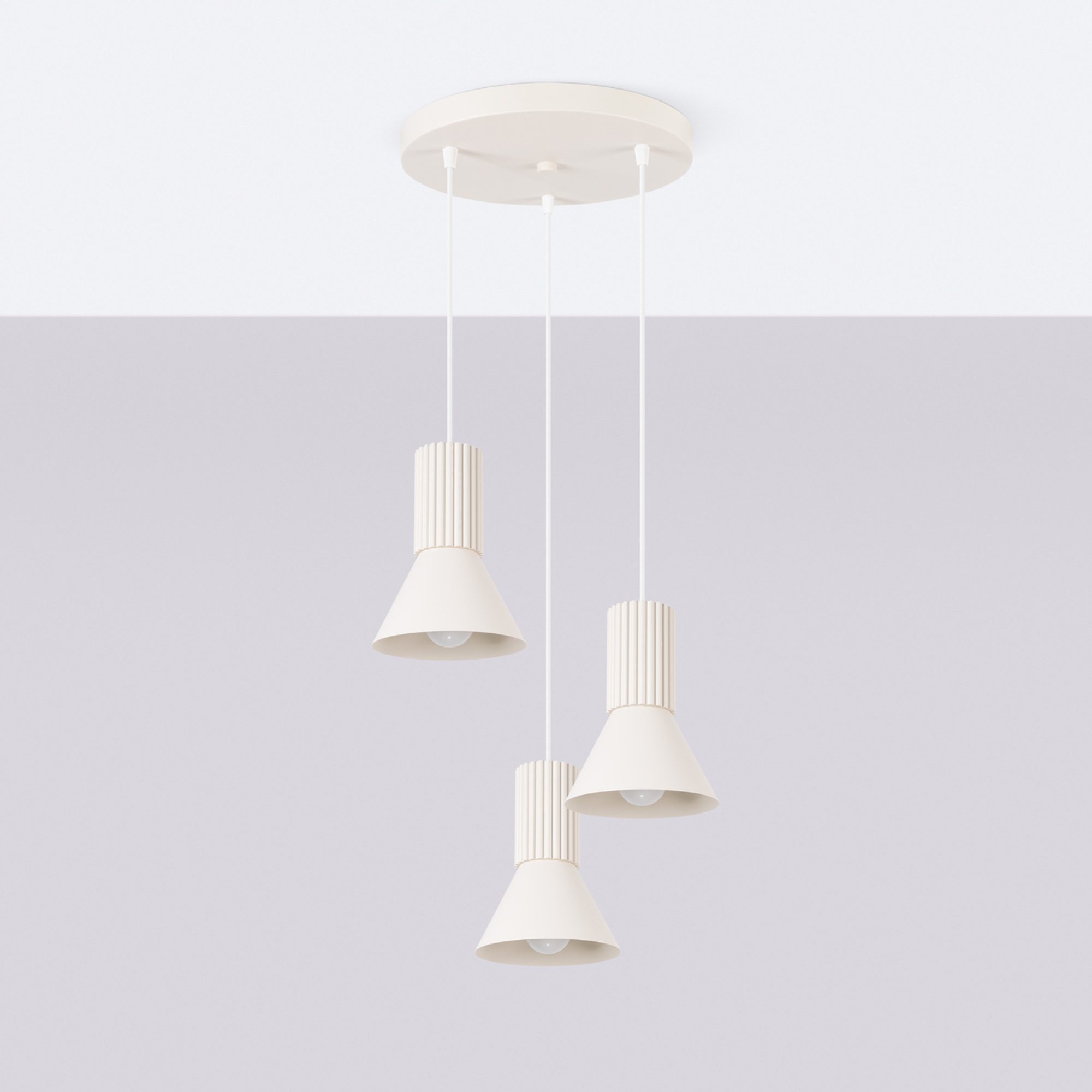 Potrójna lampa Avelira 30 cm w jadalni