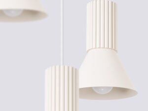 Miniaturka 35 - Lampa wisząca potrójna Avelira 30 cm beżowy – klosze z bliska