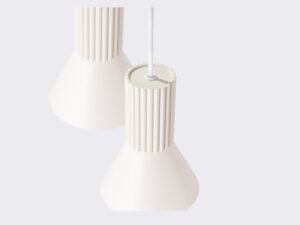 Miniaturka 36 - Lampa wisząca potrójna Avelira 30 cm beżowy – ryflowane osłony kloszy