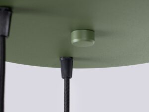 Miniaturka 25 - Lampa wisząca potrójna Avelira 30 cm beżowy + zielony oliwkowy – okrągła podsufitka