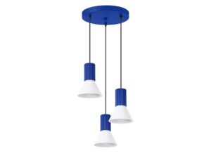 Miniaturka 5 - Lampa wisząca potrójna Avelira 30 cm biały + ultramaryna na białym tle