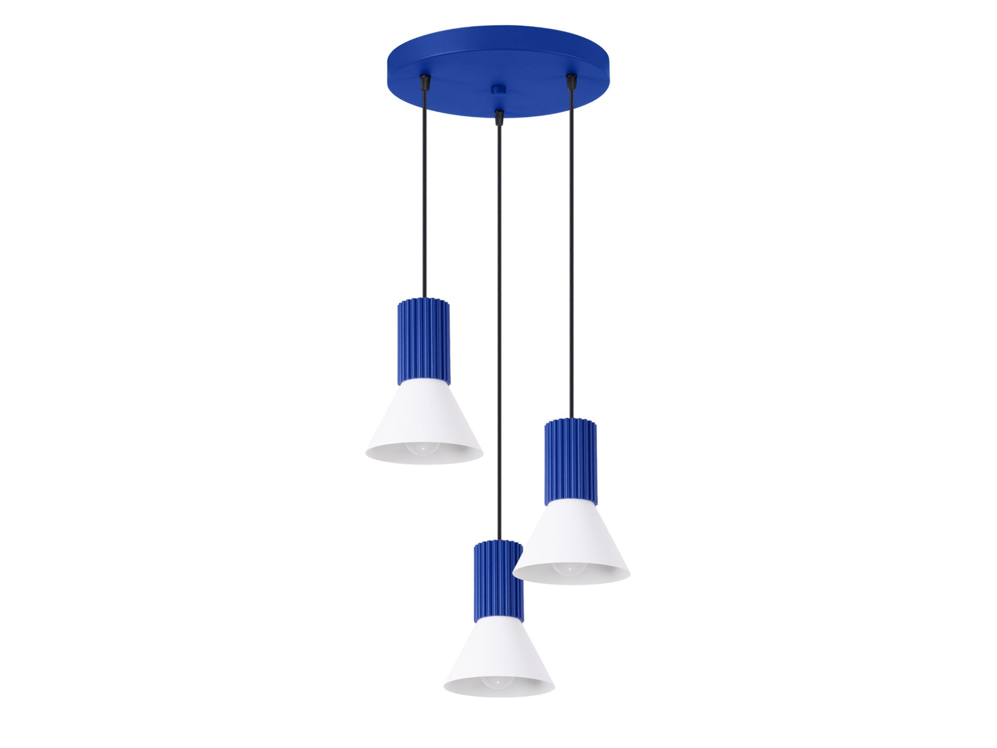 Lampa wisząca potrójna Avelira 30 cm biały + ultramaryna na białym tle