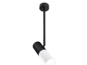 Miniaturka 1 - Lampa wisząca punktowa GU10 biały klosz i czarny trzpień