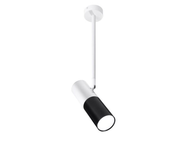 Lampa wisząca punktowa GU10 czarny klosz i biały trzpień