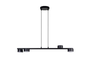 Miniaturka 2 - Lampa wisząca Punto 4 w czarnym wykończeniu, cztery metalowe klosze