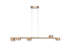 Miniaturka 1 - Lampa wisząca Punto 5 złota szczotkowana z pięcioma metalowymi kloszami GX53