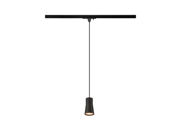 Czarna lampa wisząca Puri 2.0 Cone GU10 do szyny 1-fazowej