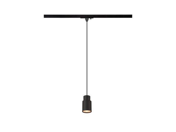 Lampa wisząca Puri 2.0 Tube czarna, do szyny 1-fazowej, pełny widok