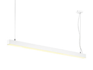 Miniaturka 1 - Biała lampa wisząca Q-Line DALI Single LED z mlecznym dyfuzorem na białym tle