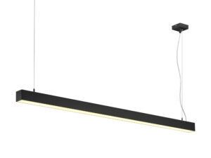 Miniaturka 6 - Czarna lampa wisząca Q-Line DALI Single LED z mlecznym dyfuzorem na białym tle