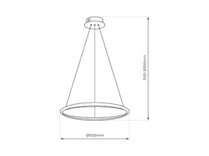 Miniaturka 5 - Lampa wisząca LED Raladano 50 cm 27 W – zdjęcie 6