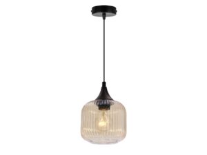 Miniaturka 2 - Pojedyncza lampa wisząca Raladia bursztynowy szklany klosz