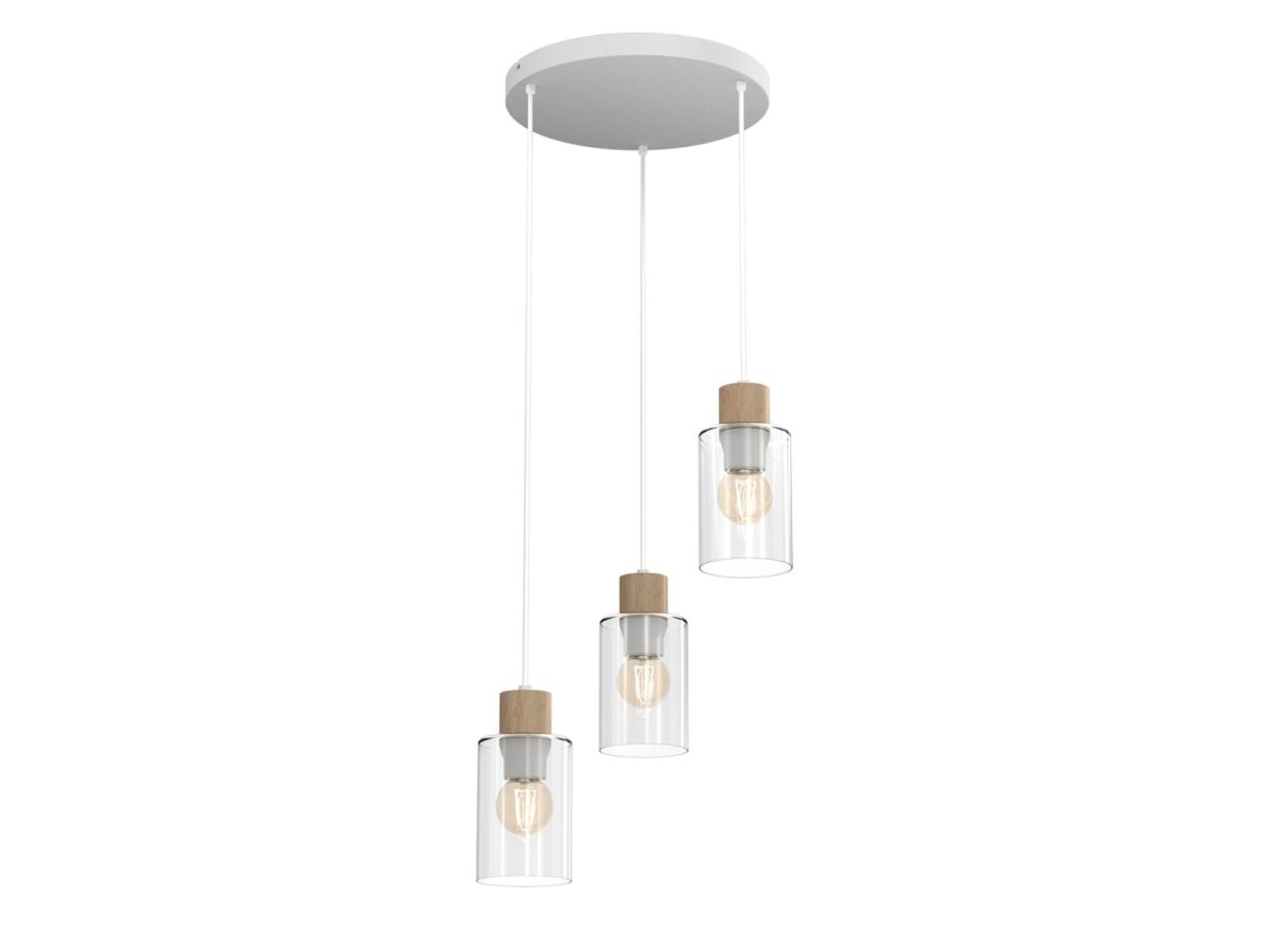 Lampa wisząca Raletona 3 × E27 na okrągłej podstawie