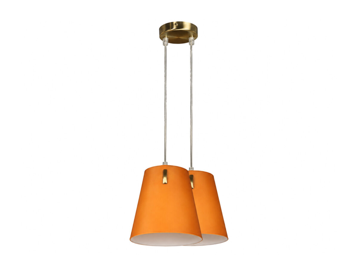 Lampa wisząca Ralivia 2-punktowa z pomarańczowymi kloszami