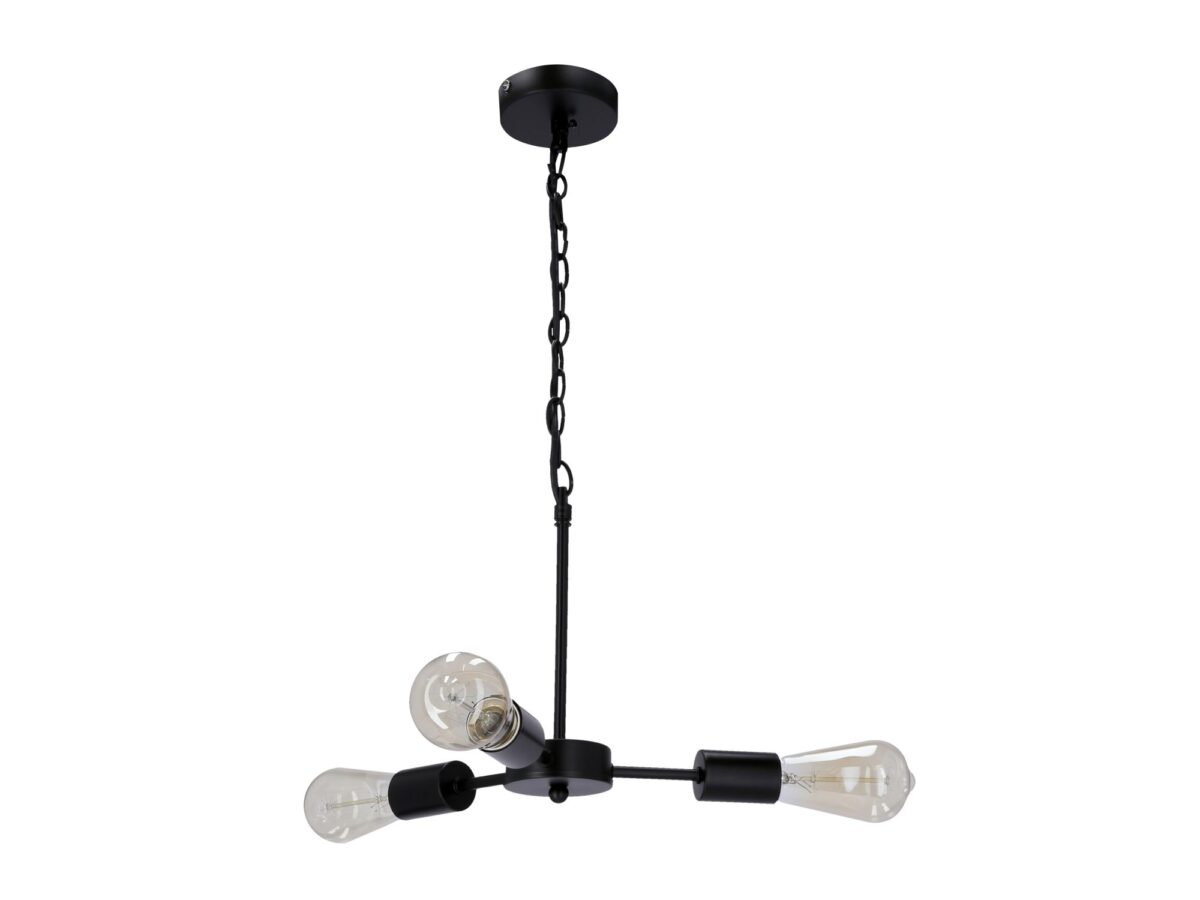 Lampa wisząca Revemino czarna 3-punktowa E27 na łańcuchu