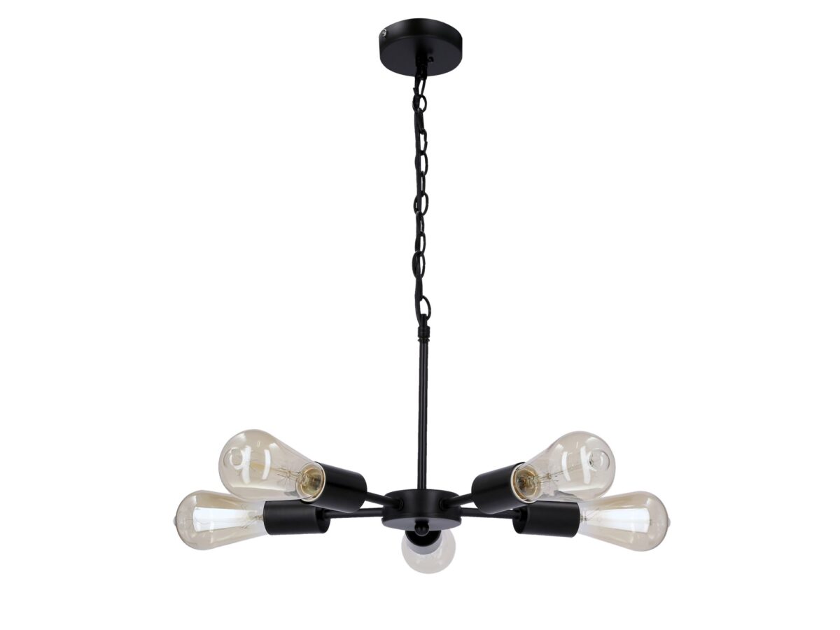 Lampa wisząca Revemino 5-punktowa czarna na łańcuchu 36 cm