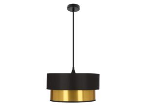 Miniaturka 2 - Lampa wisząca Revidona z czarnym abażurem i złotym dolnym pierścieniem