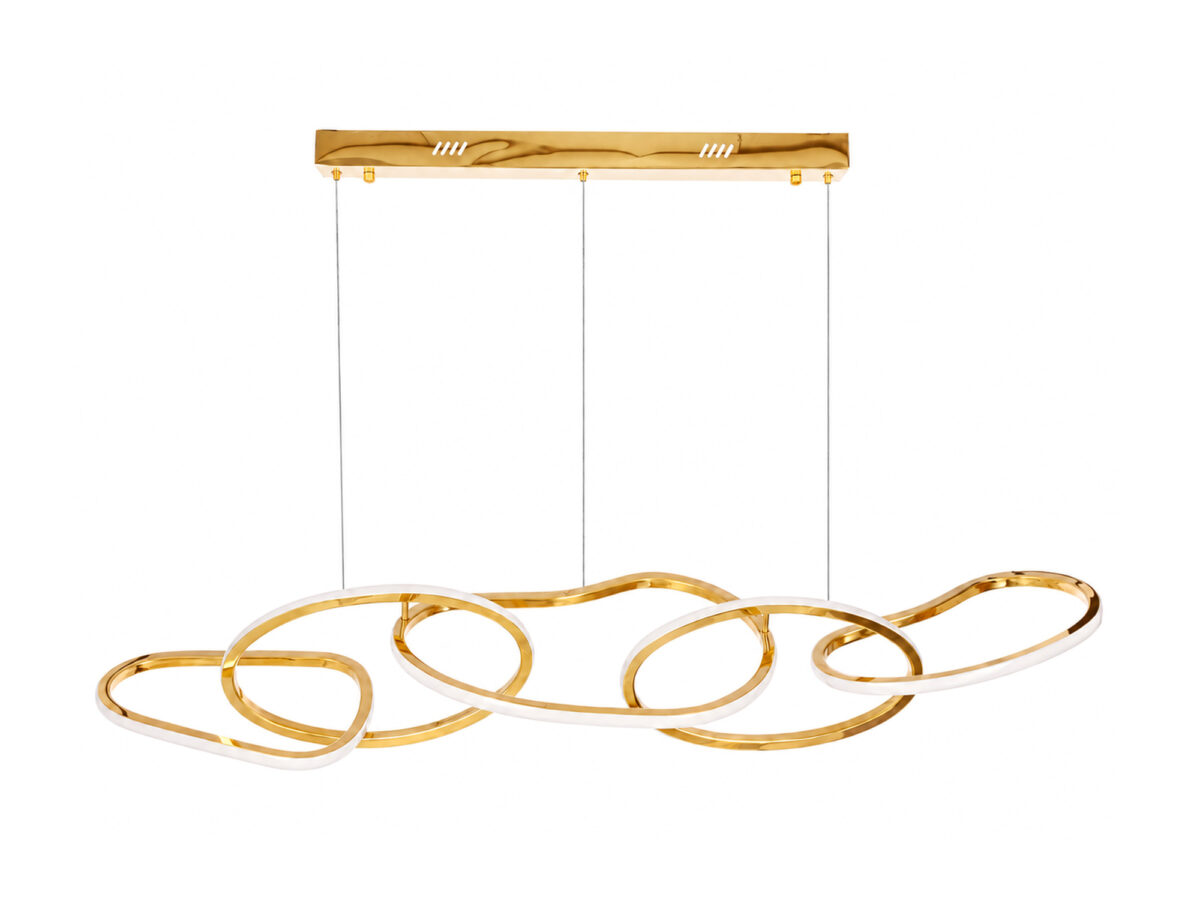 Lampa wisząca Revisora złota LED 45 W 125 cm