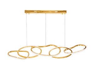Miniaturka 5 - Lampa wisząca Revisora złota z dekoracyjną nieregularną linią LED
