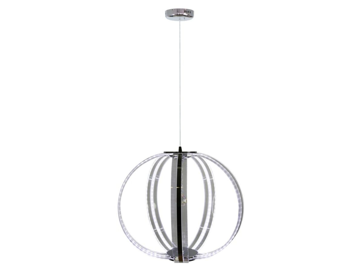 Lampa wisząca Revolira LED 44 cm chromowana kula 35 W