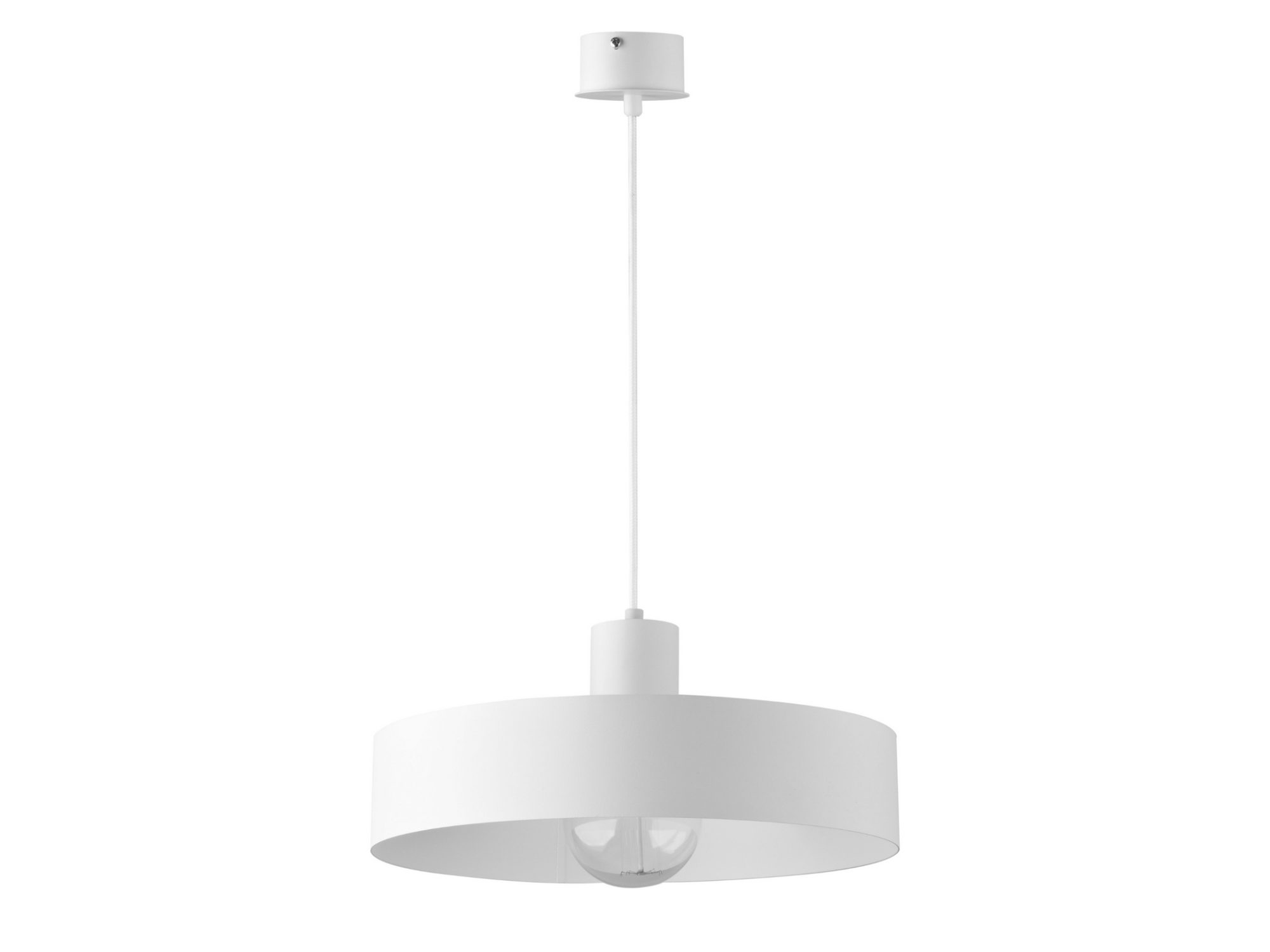 Lampa wisząca Rif 1 L biała ze stalowym kloszem o średnicy 35 cm