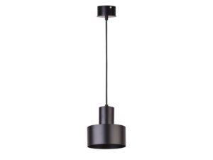 Miniaturka 1 - Lampa wisząca Rif 1 S czarna z metalowym kloszem i pojedynczym przewodem