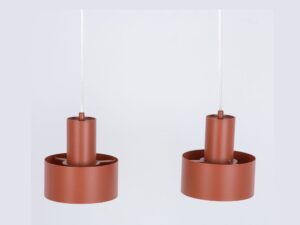 Miniaturka 2 - Lampa wisząca Rif 2 ceglany kolor, dwa metalowe klosze