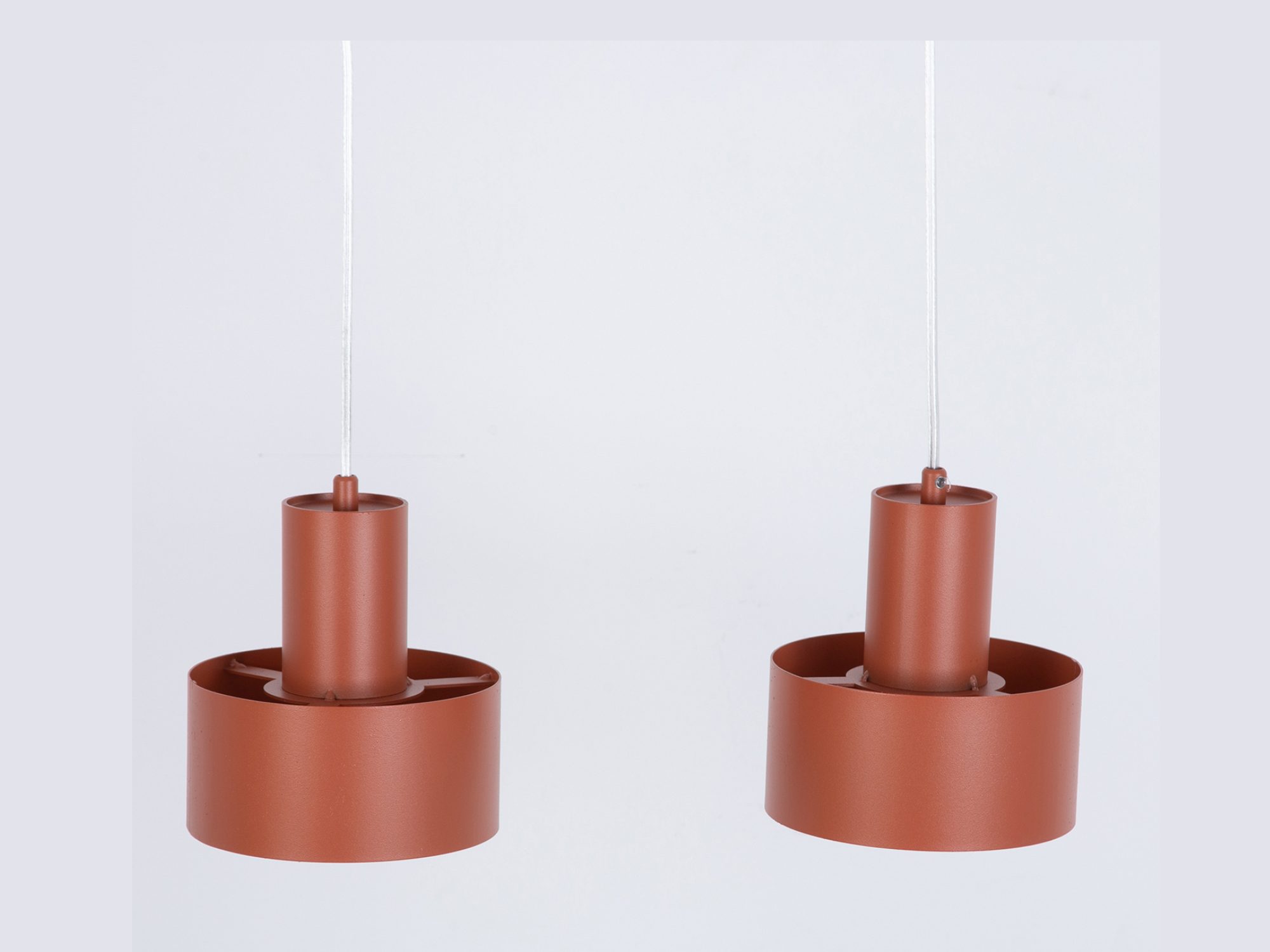 Lampa wisząca Rif 2 ceglany kolor, widok dwóch kloszy