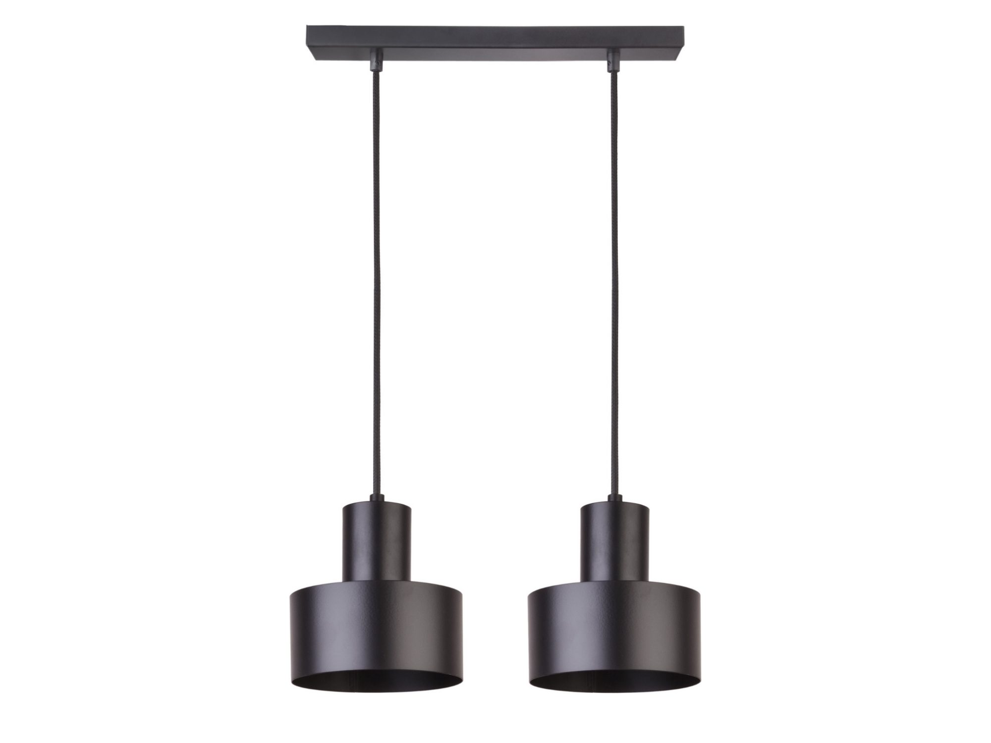 Lampa wisząca Rif 2 czarna, dwa metalowe klosze w ciemnym wykończeniu