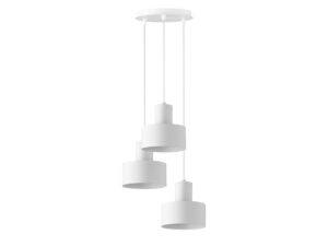 Miniaturka 7 - Lampa wisząca Rif 3 koło biała z trzema stalowymi kloszami