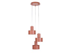 Miniaturka 2 - Lampa wisząca Rif 3 koło ceglana z trzema metalowymi kloszami