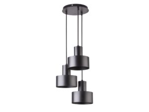 Miniaturka 1 - Lampa wisząca Rif 3 koło czarna z trzema okrągłymi kloszami