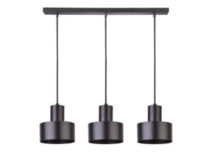 Miniaturka 2 - Lampa wisząca Rif 3 prosty czarna z trzema okrągłymi kloszami