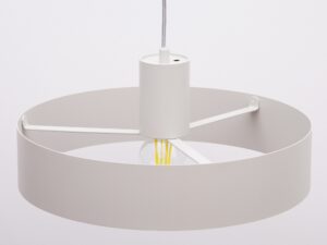 Miniaturka 7 - Lampa wisząca Rif L w kolorze szary beż, widok metalowych wsporników i klosza
