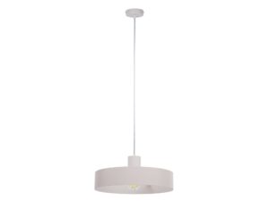 Miniaturka 4 - Lampa wisząca Rif L szary beż, pełna metalowa oprawa ze zwisem i okrągłym kloszem