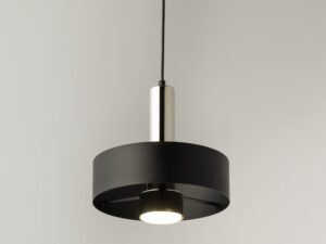 Miniaturka 2 - Czarno-srebrna lampa wisząca Rif Lux 1 M w pełnym ujęciu
