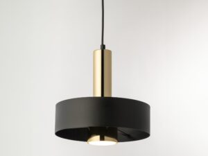 Miniaturka 3 - Czarno-złota lampa Rif Lux 1 M z metalowym kloszem
