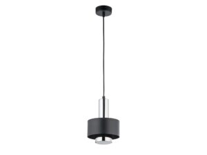 Miniaturka 5 - Lampa wisząca Rif Lux 1 S czarno-srebrna, pełny widok na białym tle